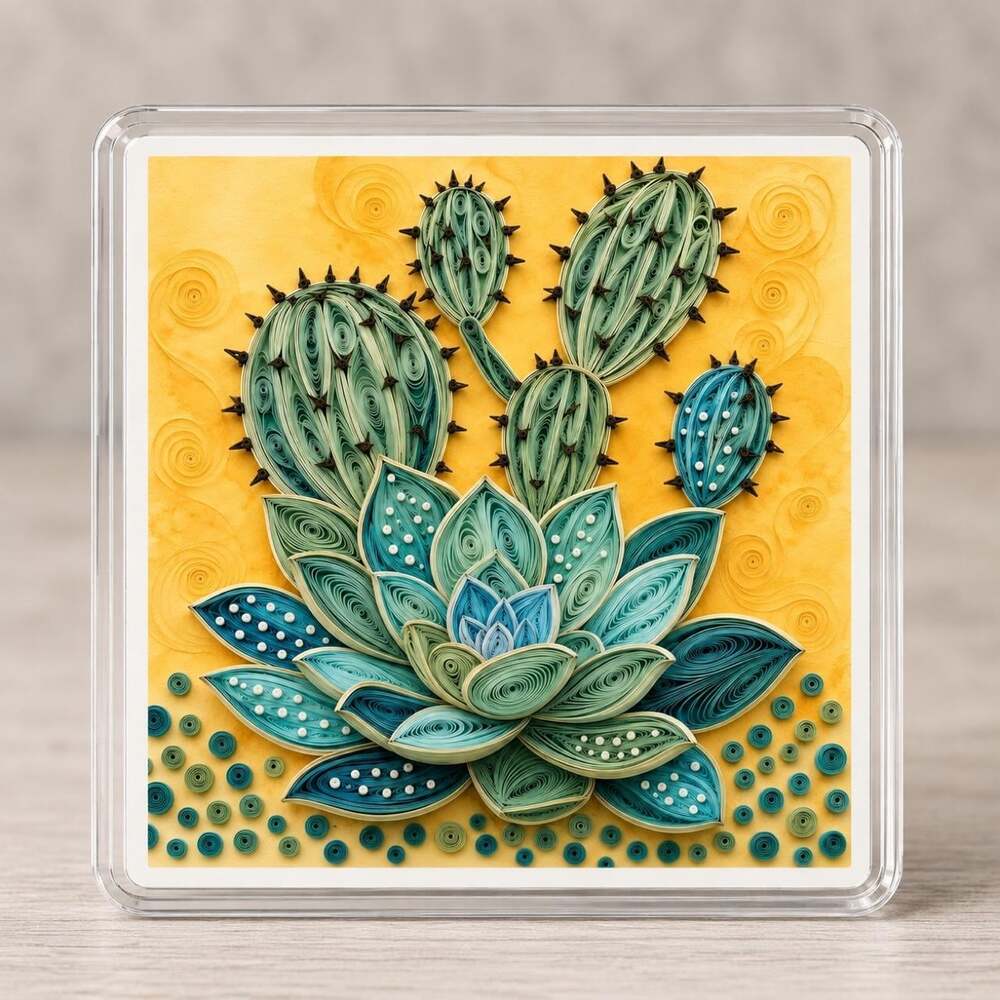 4 X 4 Acrylic Magnet Quilled B 661